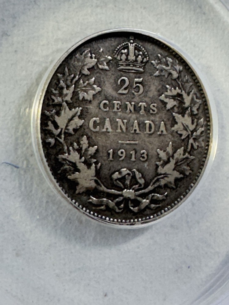 1913 Canada 25 Cents Graded VF 20 by ANACS