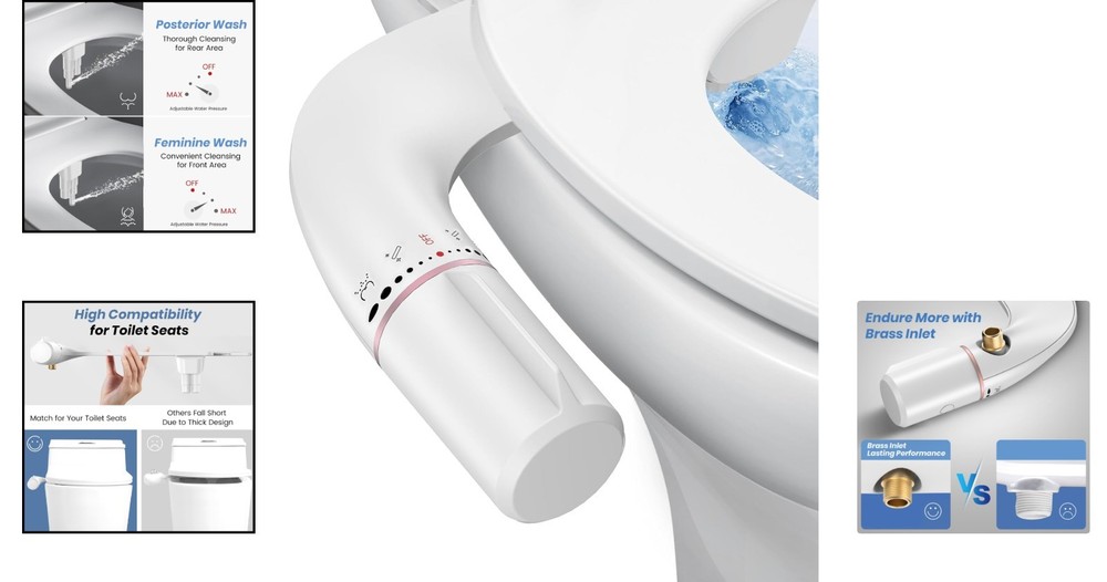 Compact Bidet Attachment for Ultimate Clean - Dual Nozzle & Space-Saving Design