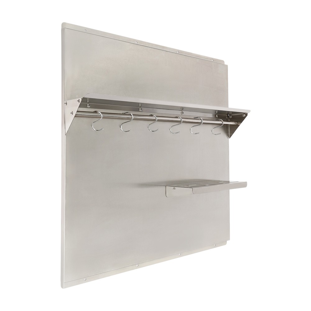 Backsplash with Shelf Stainless Steel Kitchen Range Hood Wall Tile Shield Silver