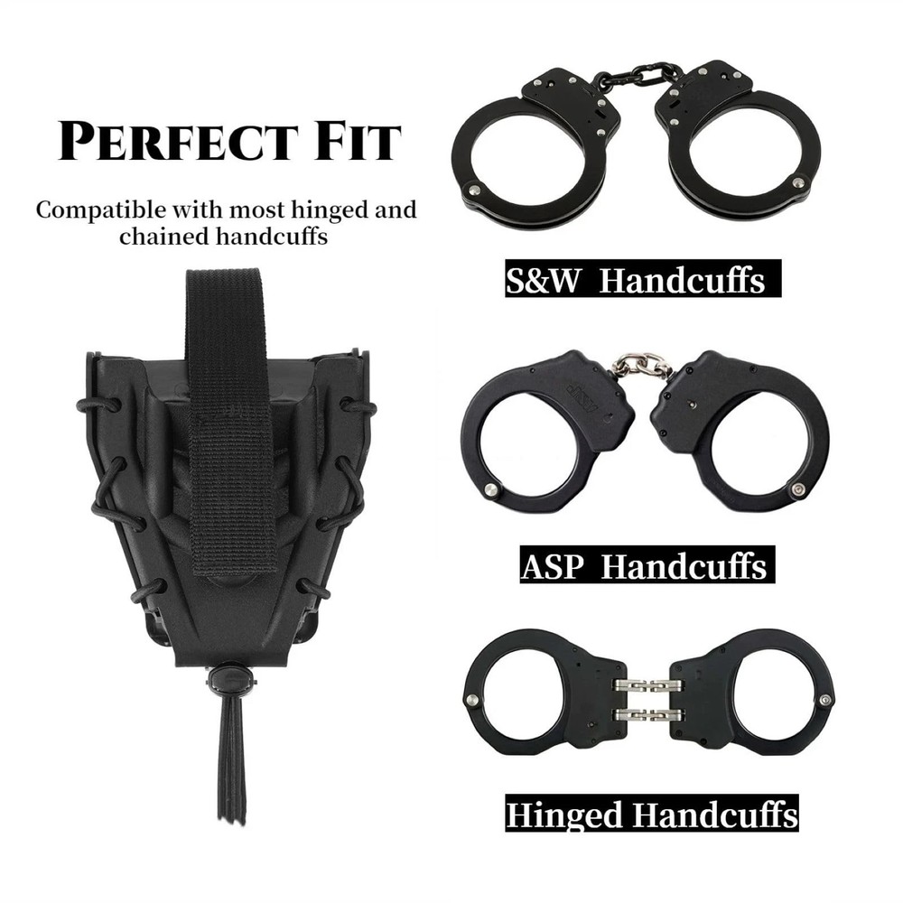 Double Handcuff Holster, Open Top Case, Law Plastic-Black-