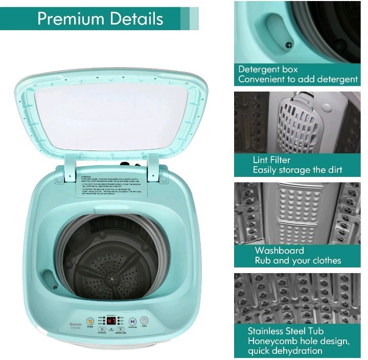 8lbs Fully Automatic Portable Washing Machine W/ Drain Pump
