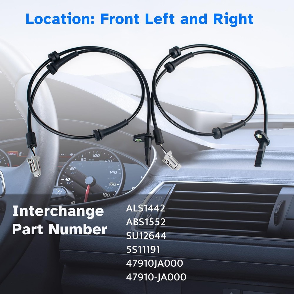 Front ABS Wheel Speed Sensor Left Right fit for 2007 2008 2009 2010 2011...