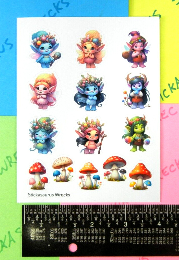 Fairy Trolls Sticker Sheet Style 3