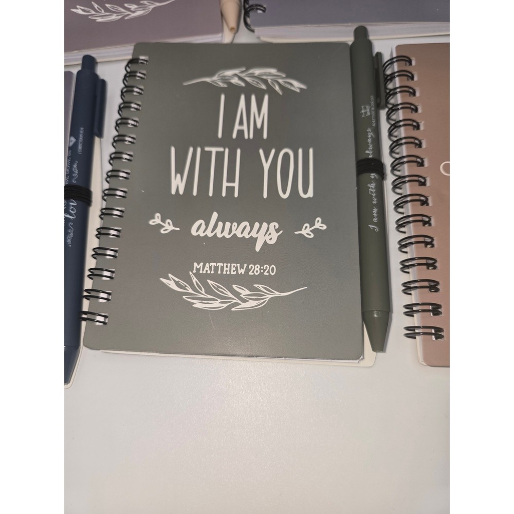 5-Pack of Inspirational Religious Notebooks & Matching Pen w/Scriptures
