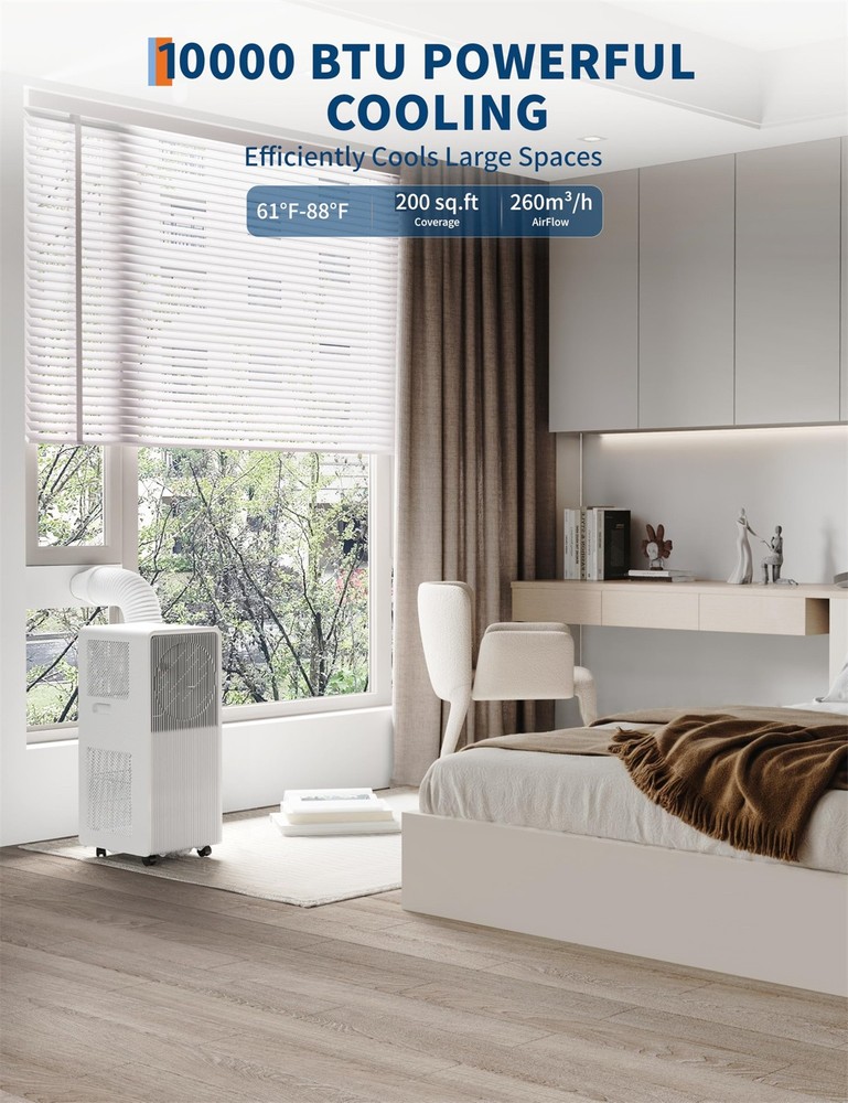 🔜10,000 BTU Drainage-free Portable Air Conditioner for Indoor Rooms Dehumidifie