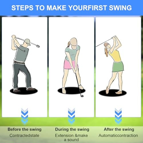 Retractable Golf Swing Trainer - Golf Swing Training Aid, Non-Slip Golf Right