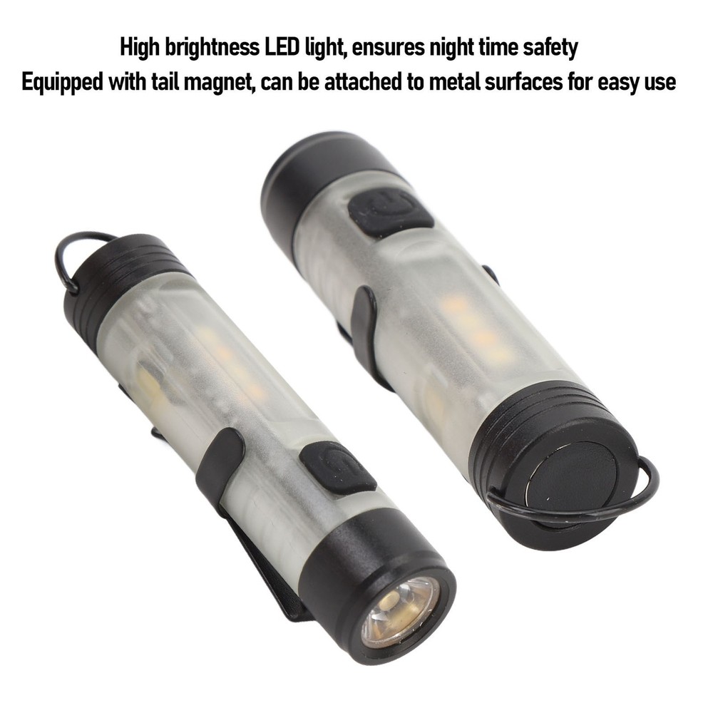 Compact LED Flashlight USB Rechargeable Pocket Flashlight with Clip and Magnet