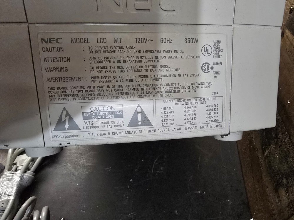 NEC Multisync LCD MT VIDEO PROJECTOR Working