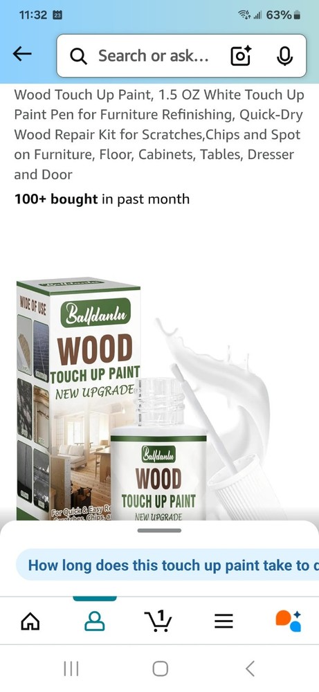 White Wood Touch Up Paint 1.5 Oz