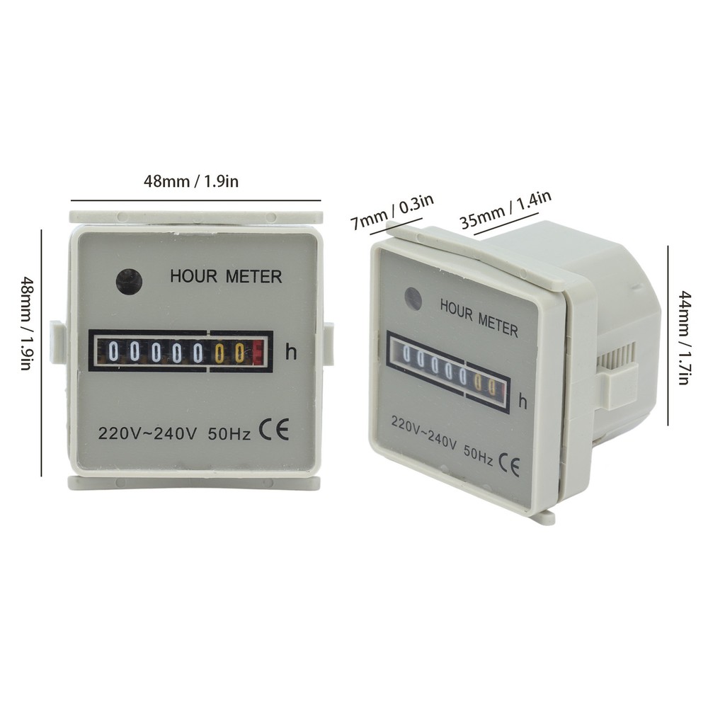 0.3W Hour Meter Mechanical Hour Counter Industrial Timer With Indicator HM‑