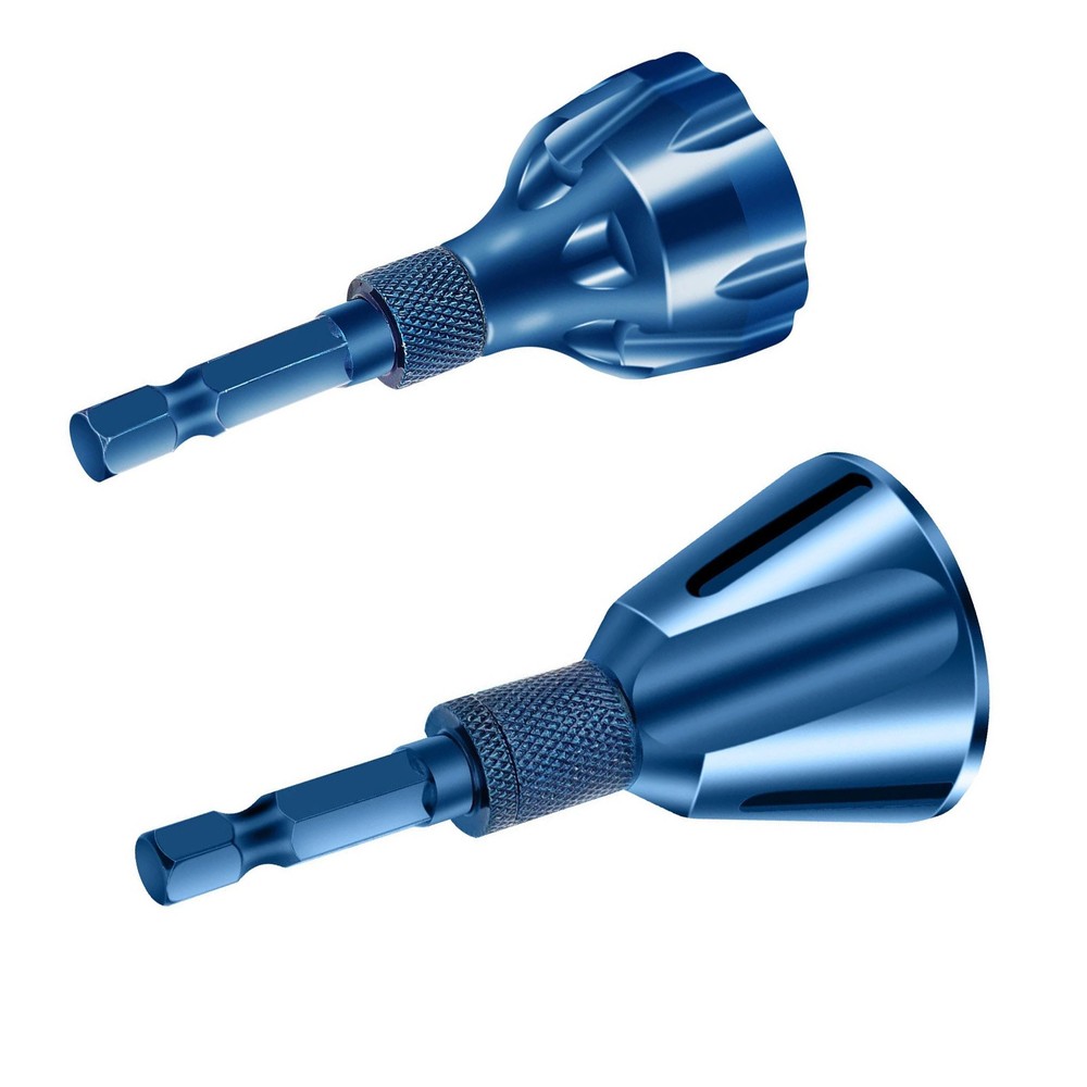 2PCS Blue Drill Bit Deburring External Chamfer Tool 1/4'' Hex Shank Remove Burr