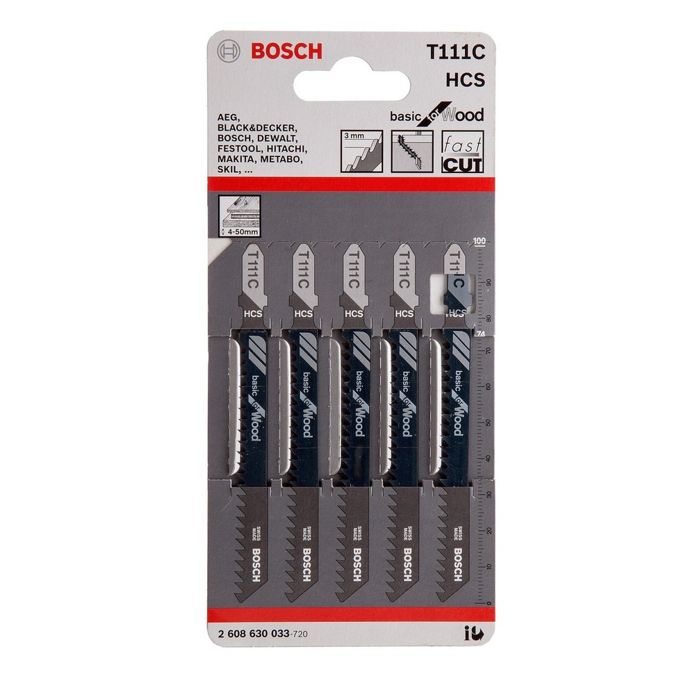 Bosch T111C Basic for Wood Jigsaw Blades (5 Pack)