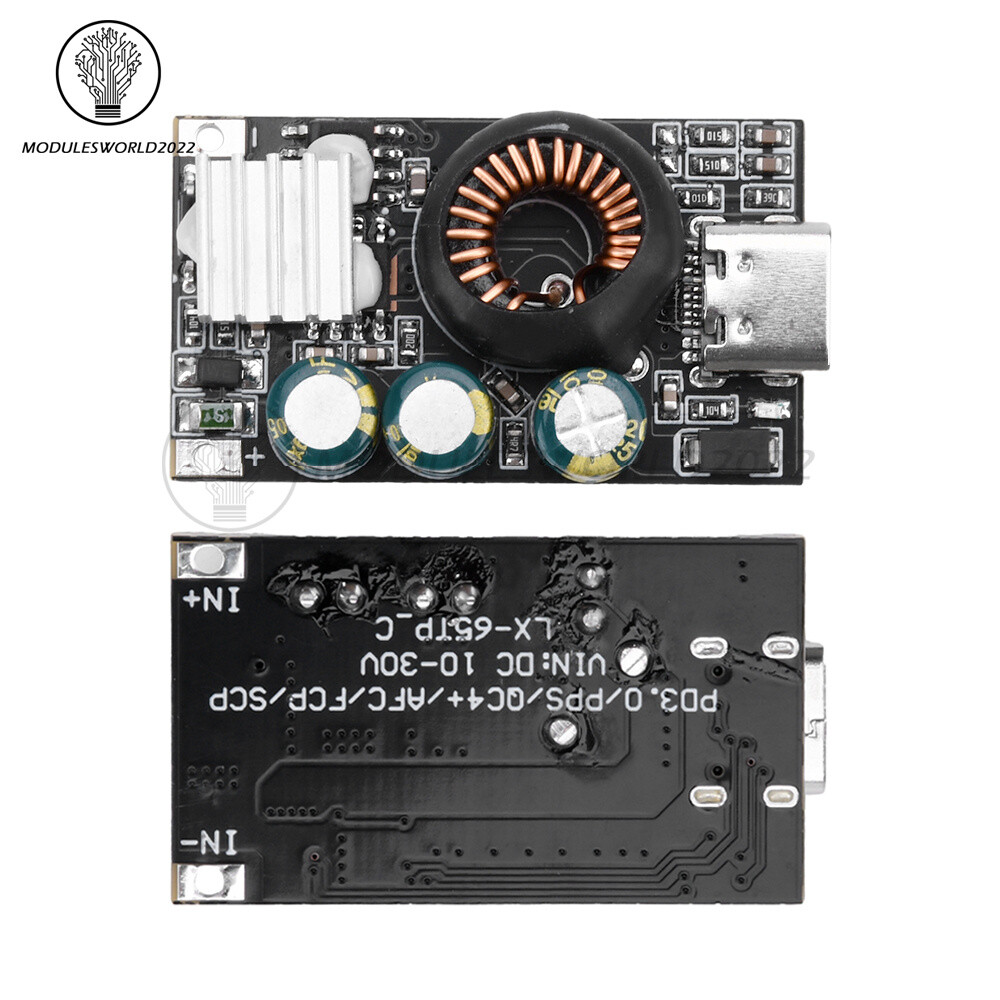 65W Type-C Mobile Phone Fast Charging Board DC Buck Car DIY Modification Module