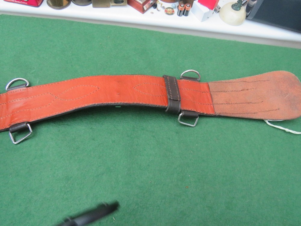 MODERN BRITISH ARMY SAM BROWNE (BROWN) LEATHER BELT WITH CHROMED MOUNTS