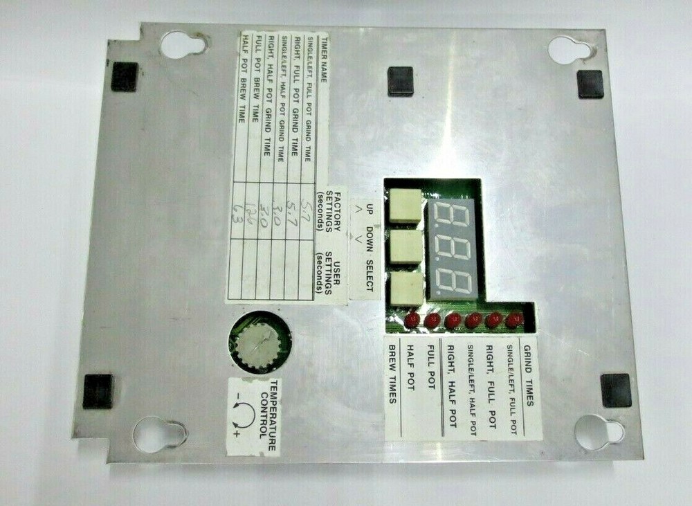 Grindmaster Cecilware 71038 Control Board with back plate for GNB-21H