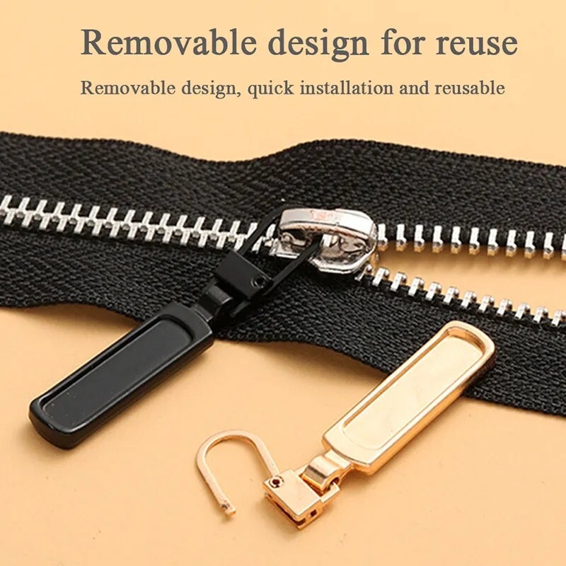 4 PCS Detachable Zipper Pull Replacement Zippers Pull Tabs Zipper Sliders Repair