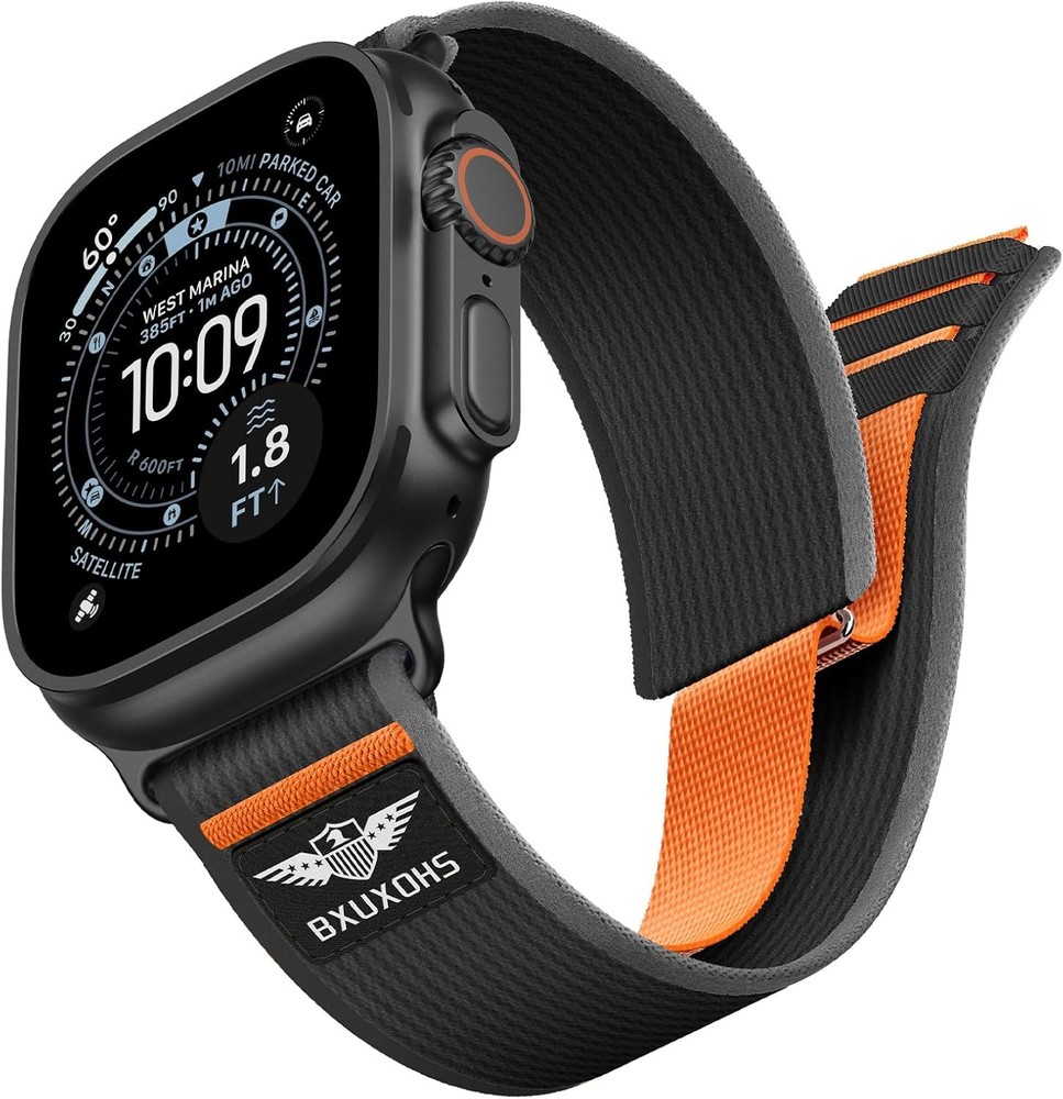 Soft Nylon Strap Compatible with Apple Watch Series 7 42mm Adjustable Design