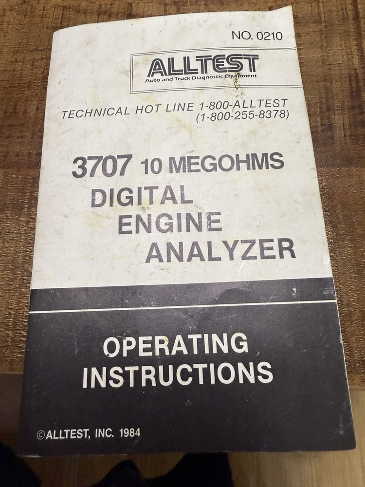 Alltest 3707 10 Megohms Digital Engine Analyzer by Vulcan Tools
