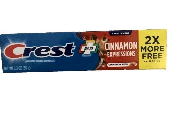 6 X CREST Plus Cinnamon Expressions CINNAMON RUSH + Whitening Toothpaste 2.3 oz.