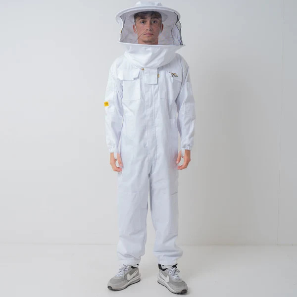 OZ ARMOUR Pre Shrunk Poly Cotton Beekeeping Suit With Round Hat Veil