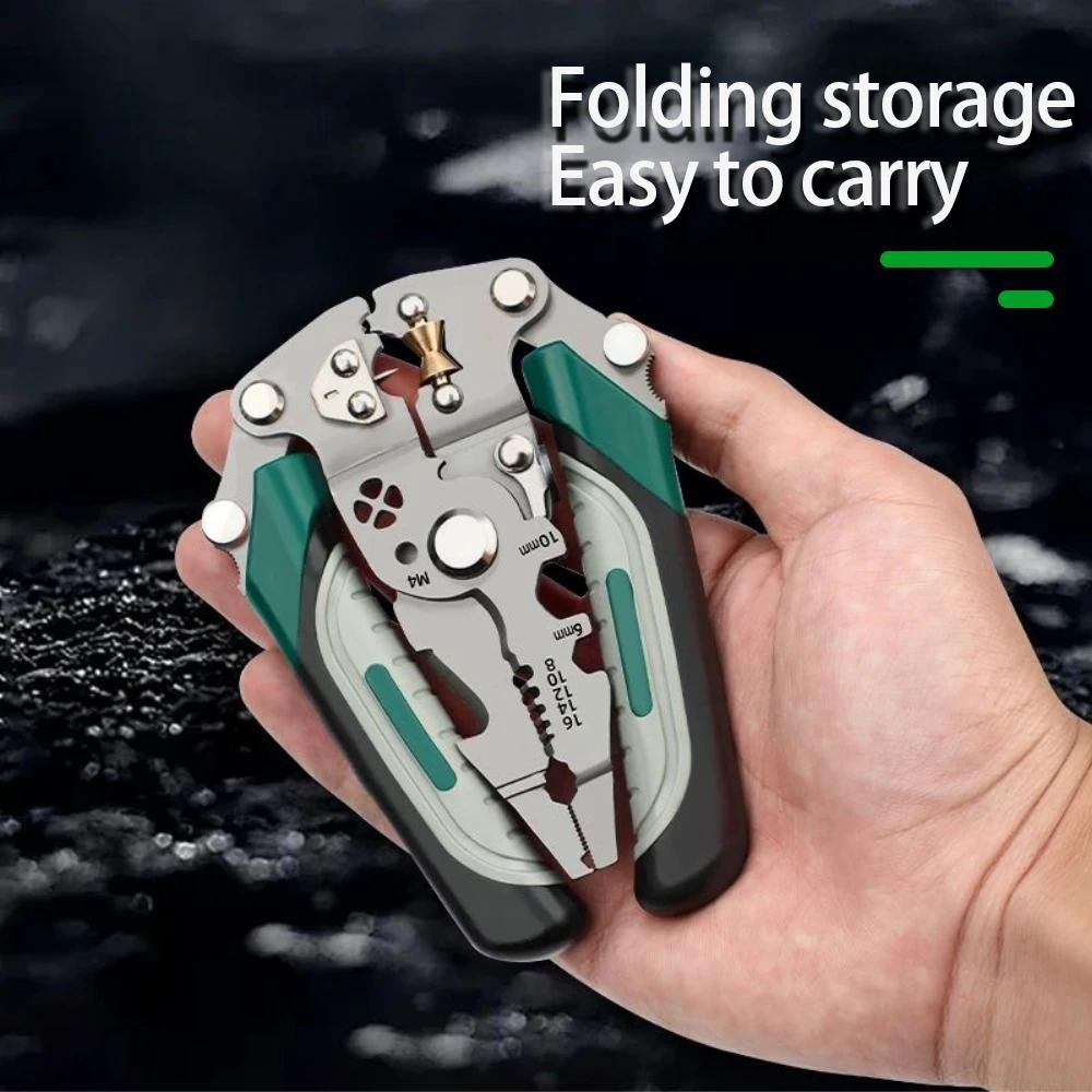 Foldable Wire Stripper, Pulley Design Multi-function Electrician Wire Splitter W