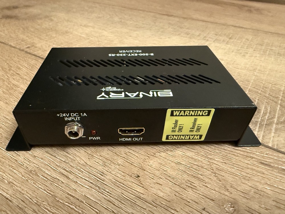 Binary B-500-EXT-230-RS HDBaseT Receiver HDMI Extender - Powers on but Untested