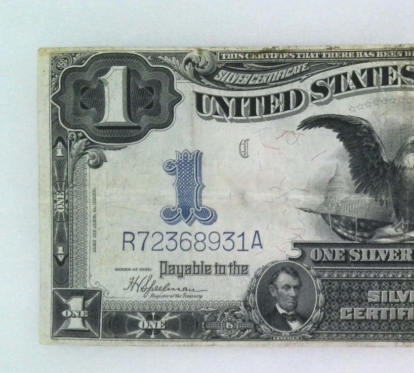1899 Black Eagle $1 Silver Certificate Fr. 236 Speelman, White
