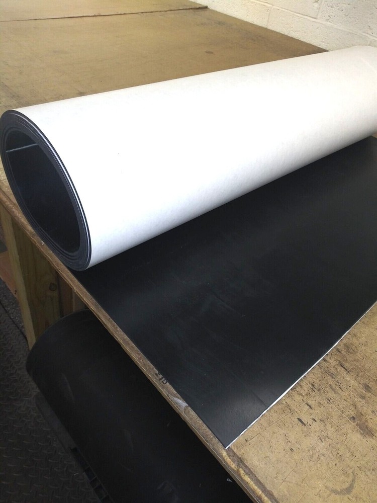 Buna-N Rubber Solid Sheet w/ Peel-Back Adhesive 1/8"Thick x 12" x 12" Sq Pad