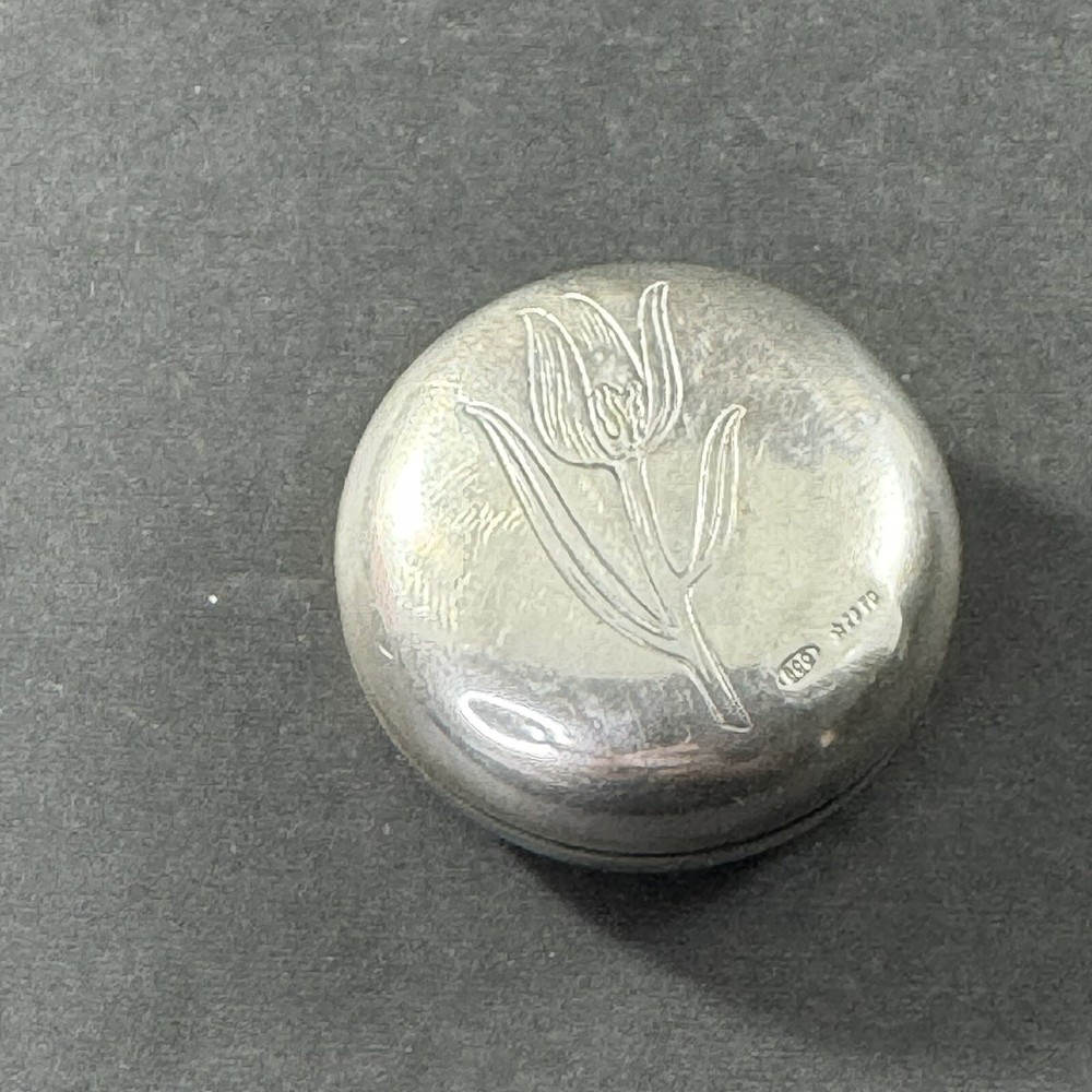 sterling silver 800 pill box vintage