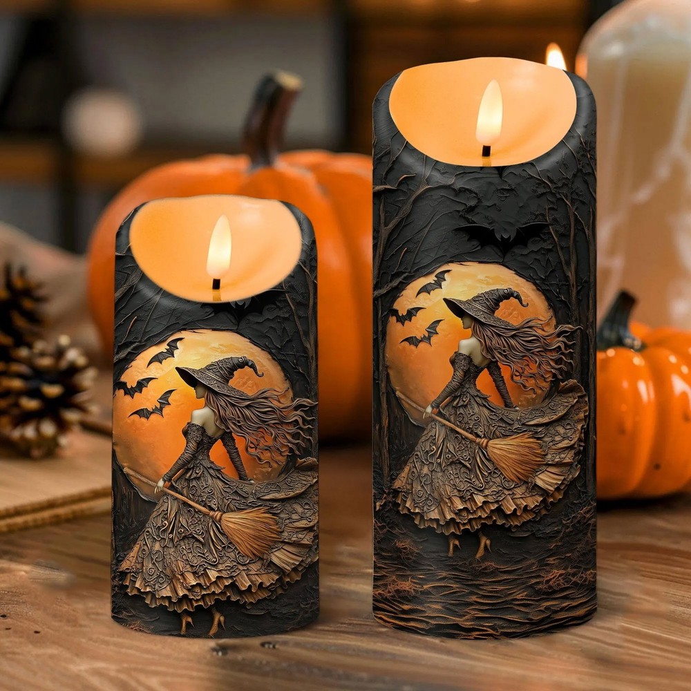 Custom Witch LED Light Candle Salem Witch Halloween Gift Witch Lovers Decor