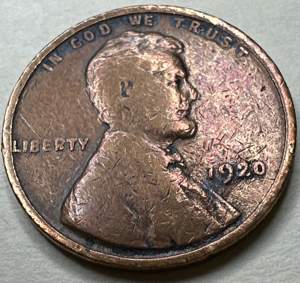 1920 1C BN Lincoln Cent WHEAT PENNY 1868X