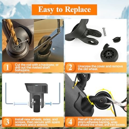 4 Sets Luggage Wheels Replacement Kit - Compatible with Samsonite and Other Inli