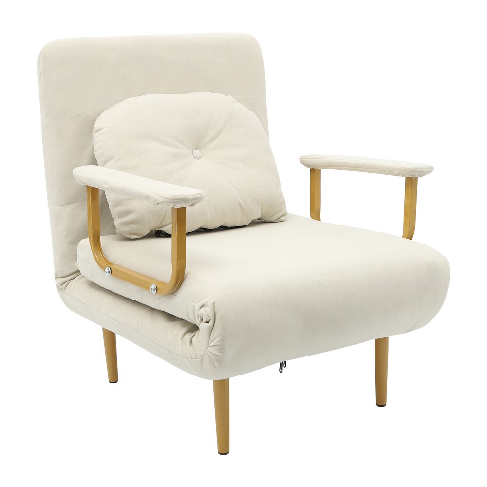 Convertible Sofa Bed Folding Sofa Bed with Pillow & 5-Gear Adjustable Backrest