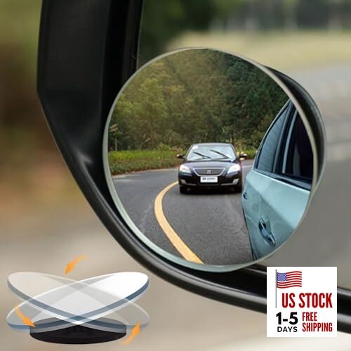 Blind Spot Mirrors 4 Pack HD Frameless Convex Mirrors for Wide Angle Side View