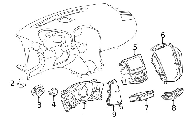 Genuine GM Driver Side Instrument Panel Trim Panel Bracket 20969315