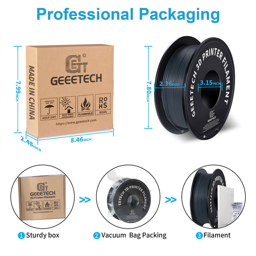 Geeetech 3D Printer Filament Matte PLA Blue 1.75mm 1KG Per Roll Consumables US