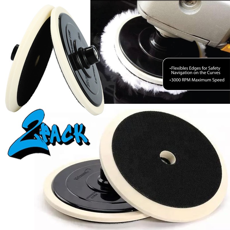 2 PACK 7” Polishing Buffing Hook and Loop Backing Pad