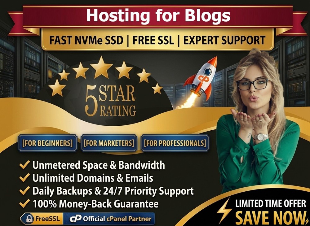 Hosting for Blogs - ✍️Unlimited SSD, Secure SSL, Emails- Super Speed | $14.99/Yr