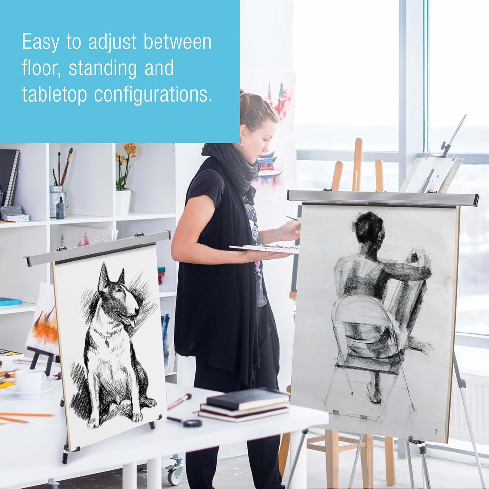 66" High Classroom Silver Aluminum Flip Chart Easel & Presentation Stand (4 Pack