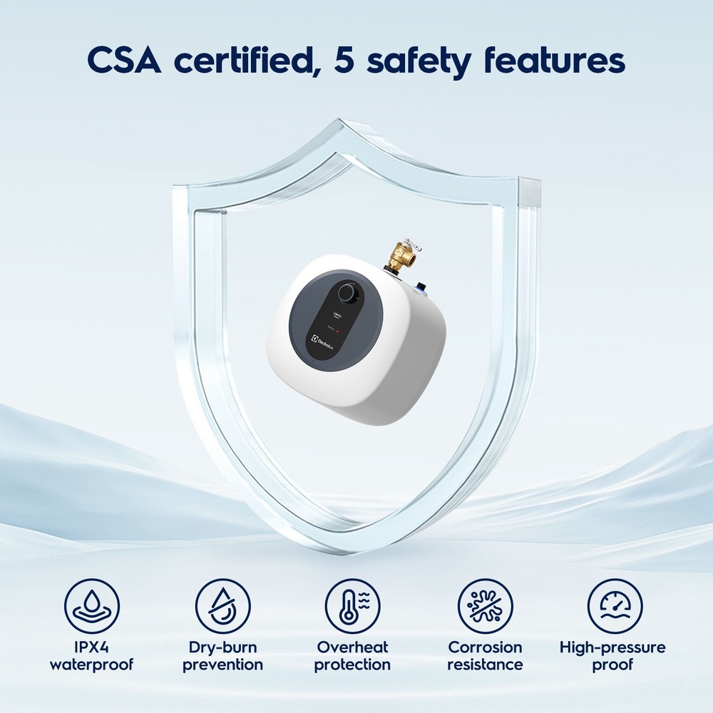 2.5 Gal Electric Mini Tank Water Heater Compact Instant Hot Bolier 120V 1440W