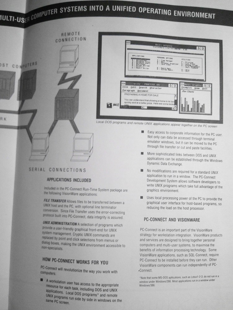 PC-Connect brochure [1988]. The Microsoft Windows interface to UNIX systems