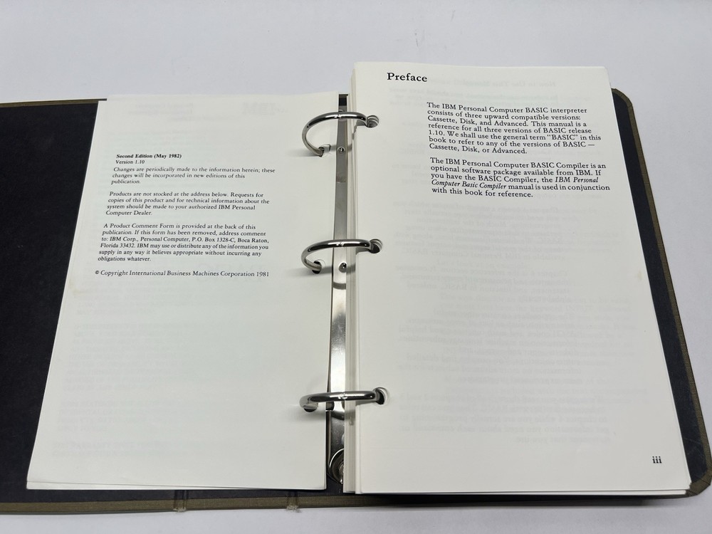 1982 IBM Personal Computer Hardware Reference Library Basic By Microsoft 6025010