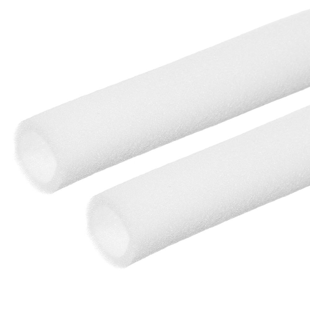 2pcs 1-3/5"x2"x6.6Ft White Insulating Foam Pipe