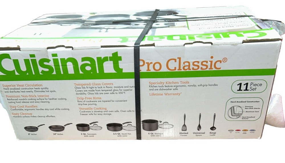 Cuisinart 11 Piece Cookware Set Hard anodized New