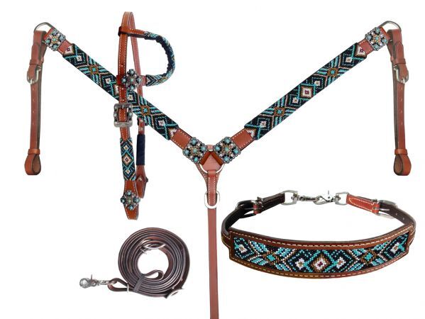 Showman ® Beaded Southwest Design 4 Piece Set