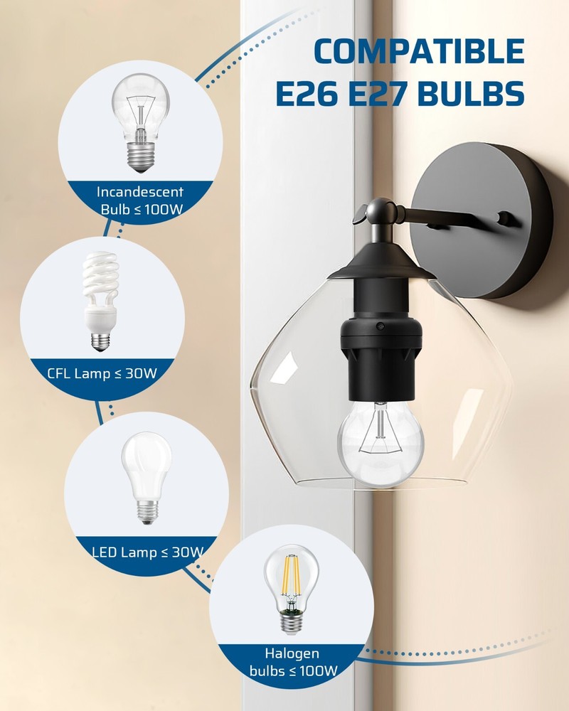 DEWENWILS Light Sensor Socket, Dusk to Dawn Sensor Socket,Light Bulb Socket
