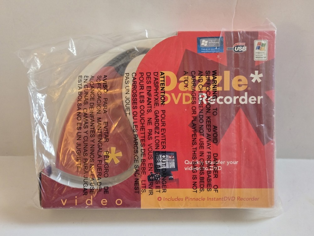 Pinnacle Dazzle DVD Recorder HD Video Capture Device + Studio Software SEALED