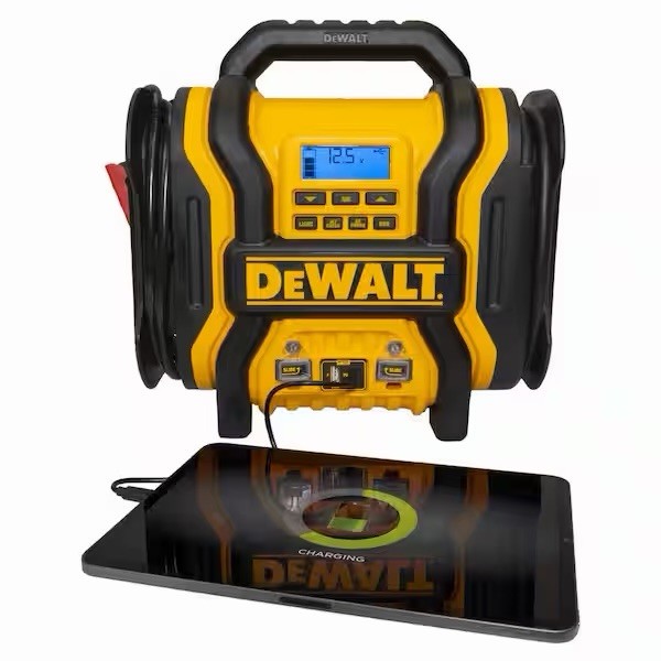 DEWALT Portable Power 2000 Peak Amp Jump Starter w/Digital Compressor