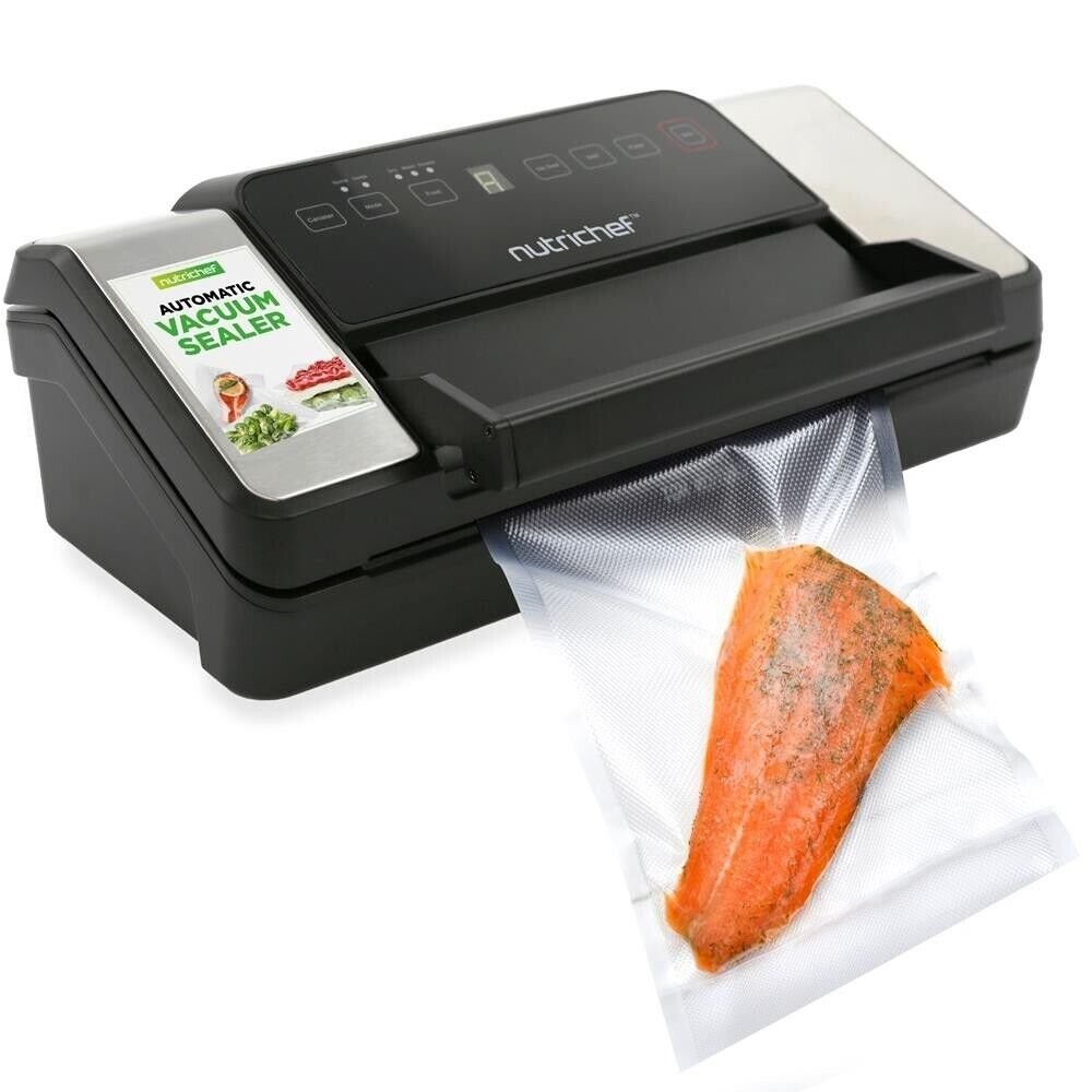 NutriChef Automatic Food Vacuum Sealer w/ Double Sealing Function (Black)