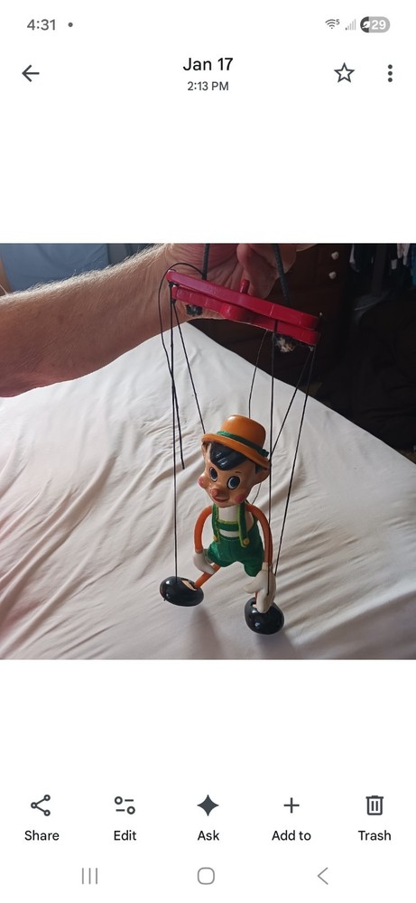 Pinnochio Marionette String Puppet BOB BAKER